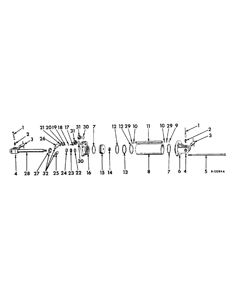 Схема запчастей Case IH 54-SERIES - (W-21) - HYDRAULIC CYLINDER, 3-1/2 X 8 