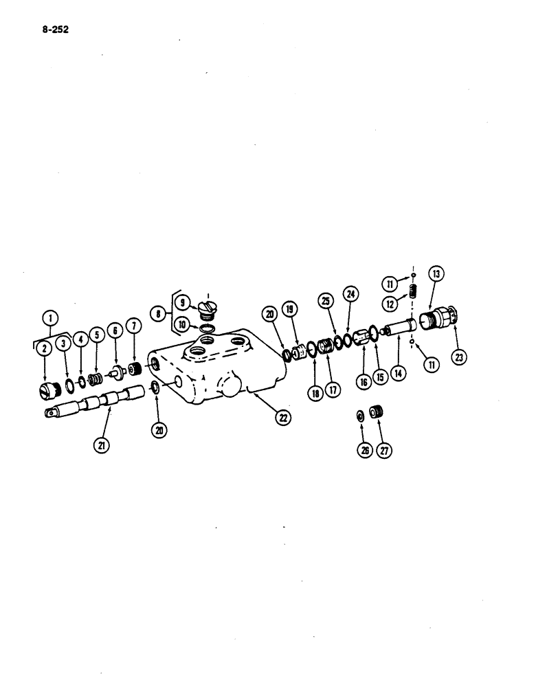 Схема запчастей Case IH 782 - (8-252) - DRUM CONTROL VALVE WITH AUTOMATIC DRUM CONTROL (07) - HYDRAULICS