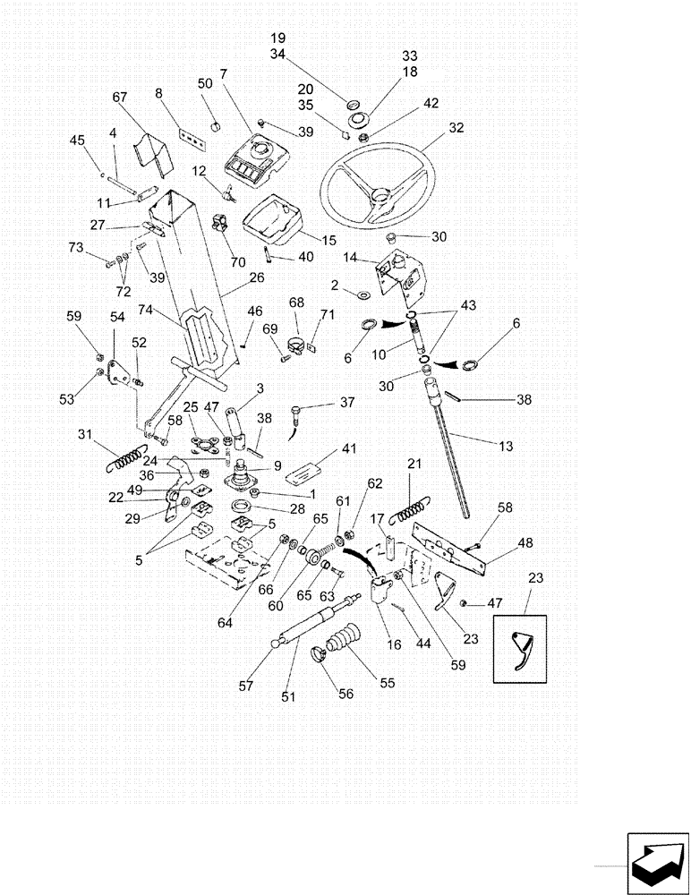 Схема запчастей Case IH 6130 - (41.204.08) - STEERING COLUMN - WHEEL (41) - STEERING