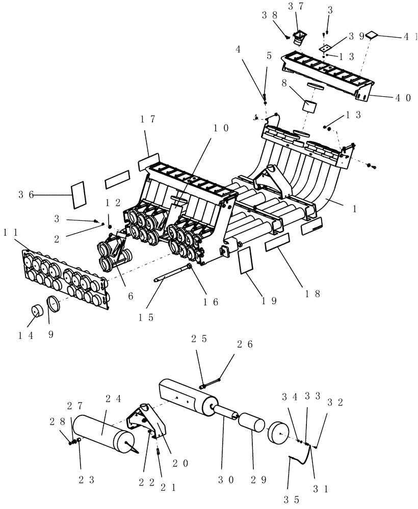 Схема запчастей Case IH 2330 - (75.100.24) - CENTER MANIFOLD (2 TANK) (75) - SOIL PREPARATION