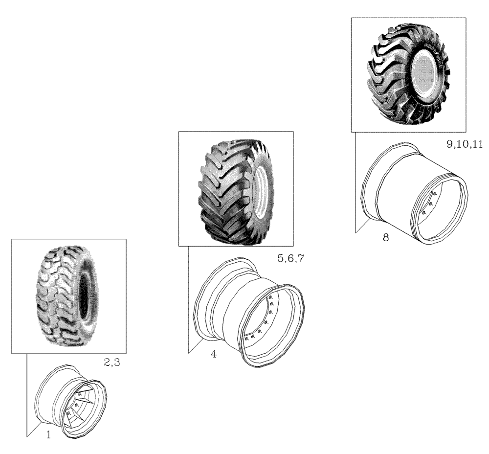 Схема запчастей Case IH A7700 - (A09.10[01]) - Wheels {7000} (04) - STEERING