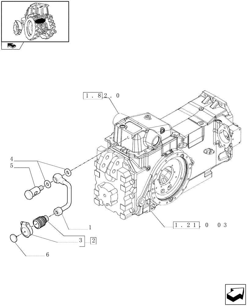 Схема запчастей Case IH MAXXUM 120 - (1.82.7/04) - LOW PRESSURE HYDRAULIC RETURN PORT FOR EDC (VAR.331839) (07) - HYDRAULIC SYSTEM