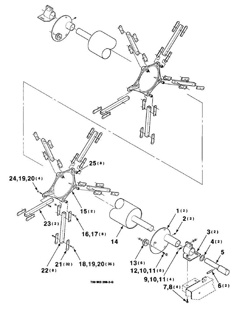 Схема запчастей Case IH 8820 - (3-22) - REEL MOUNTING AND CAM ASSEMBLY, 25 FOOT, PICKUP (09) - CHASSIS