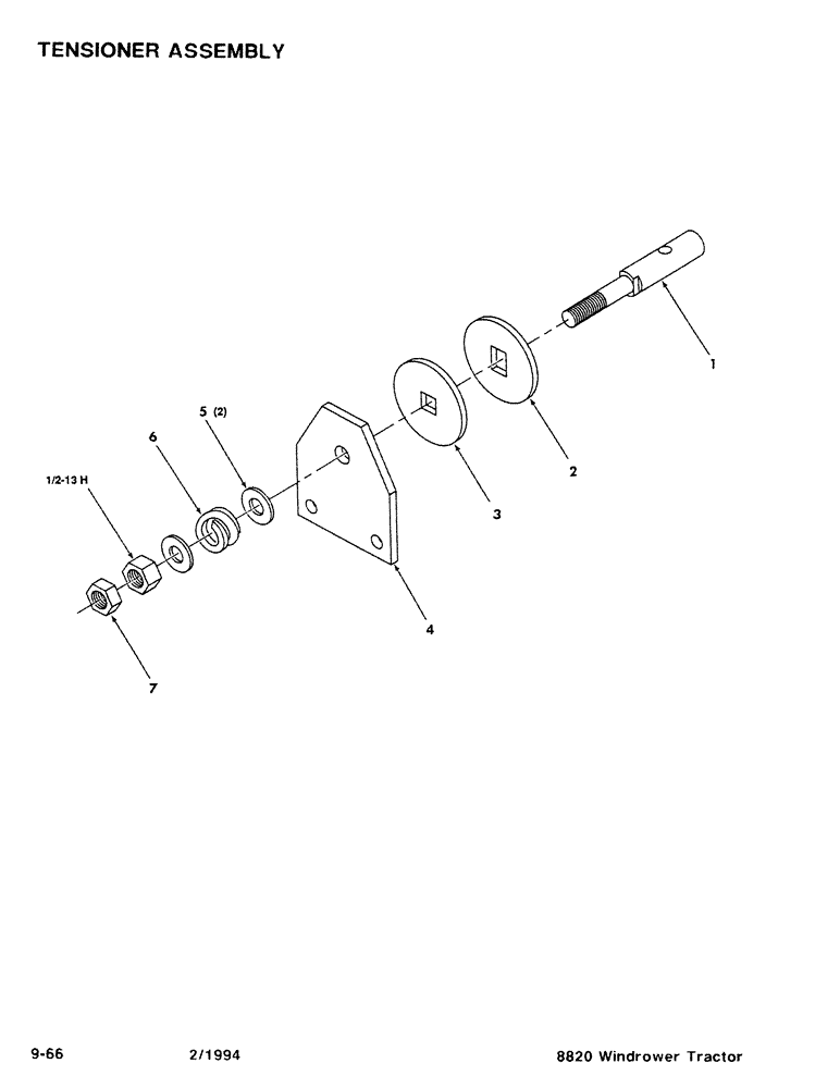 Схема запчастей Case IH 8820 - (9-66) - TENSIONER ASSEMBLY (09) - CHASSIS/ATTACHMENTS