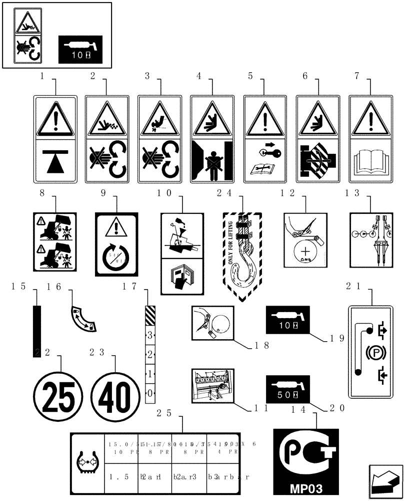 Схема запчастей Case IH RBX341 - (08.51[01]) - DECALS (08) - SHEET METAL/DECALS