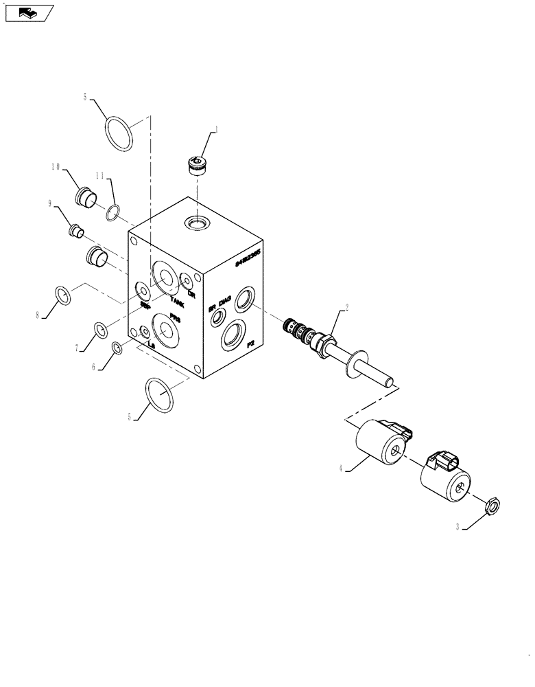 Схема запчастей Case IH 635 - (35.910.11[03]) - HYDRAULIC VALVE ASSEMBLY TELESCOPING CHUTES (35) - HYDRAULIC SYSTEMS