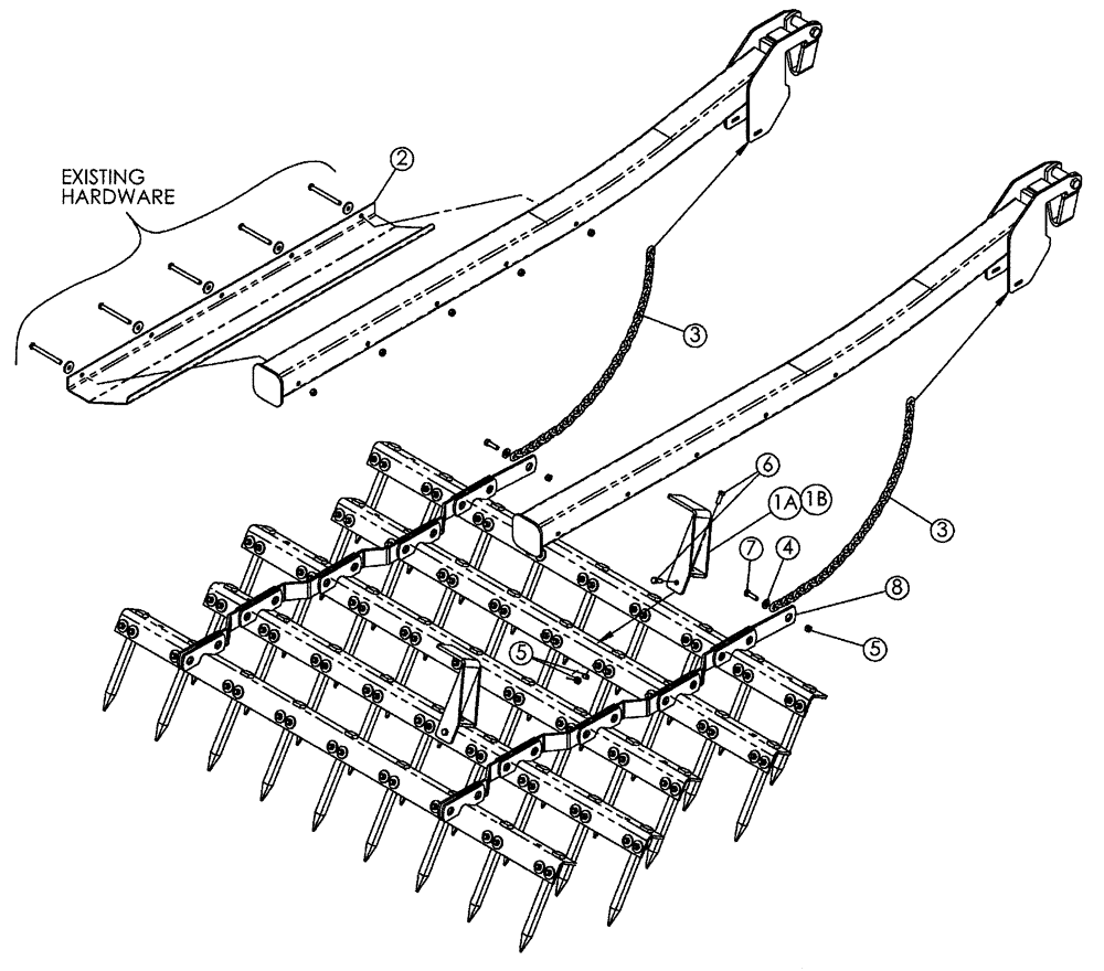 Схема запчастей Case IH TIGERMATE II - (75.200.08) - SPIKE ANTI-ANGLE KIT (75) - SOIL PREPARATION