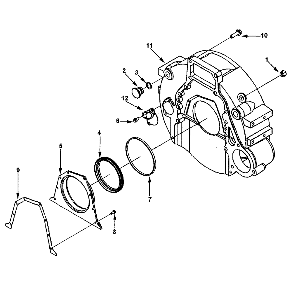 Схема запчастей Case IH FLX3300B - (02-004) - FLYWHEEL HOUSING (01) - ENGINE