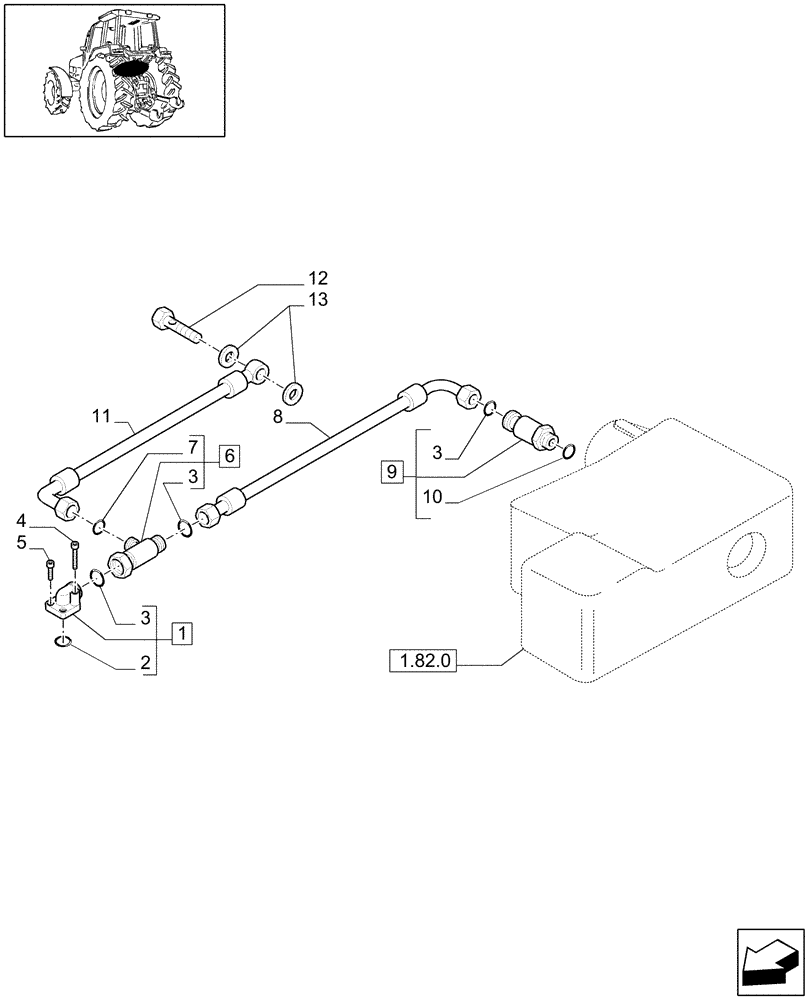 Схема запчастей Case IH MXU110 - (1.82.1[02]) - LIFTER, LINES - C5151 (07) - HYDRAULIC SYSTEM