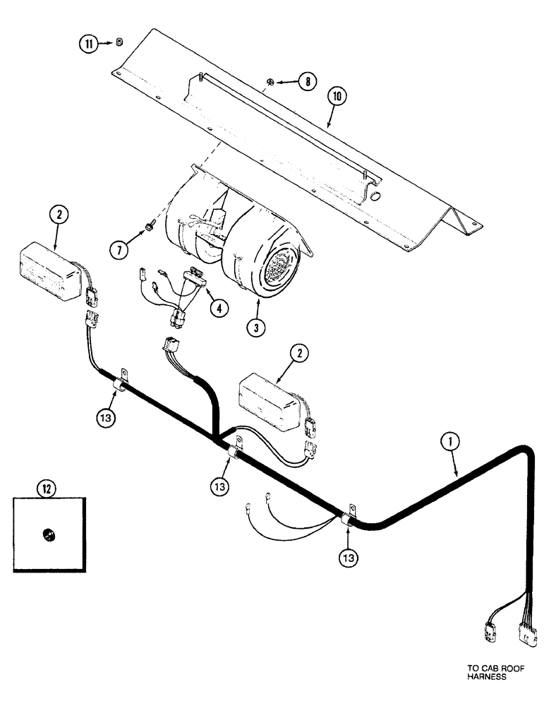 Схема запчастей Case IH 7240 - (4-016) - CAB HEADLINER REAR HARNESS (04) - ELECTRICAL SYSTEMS