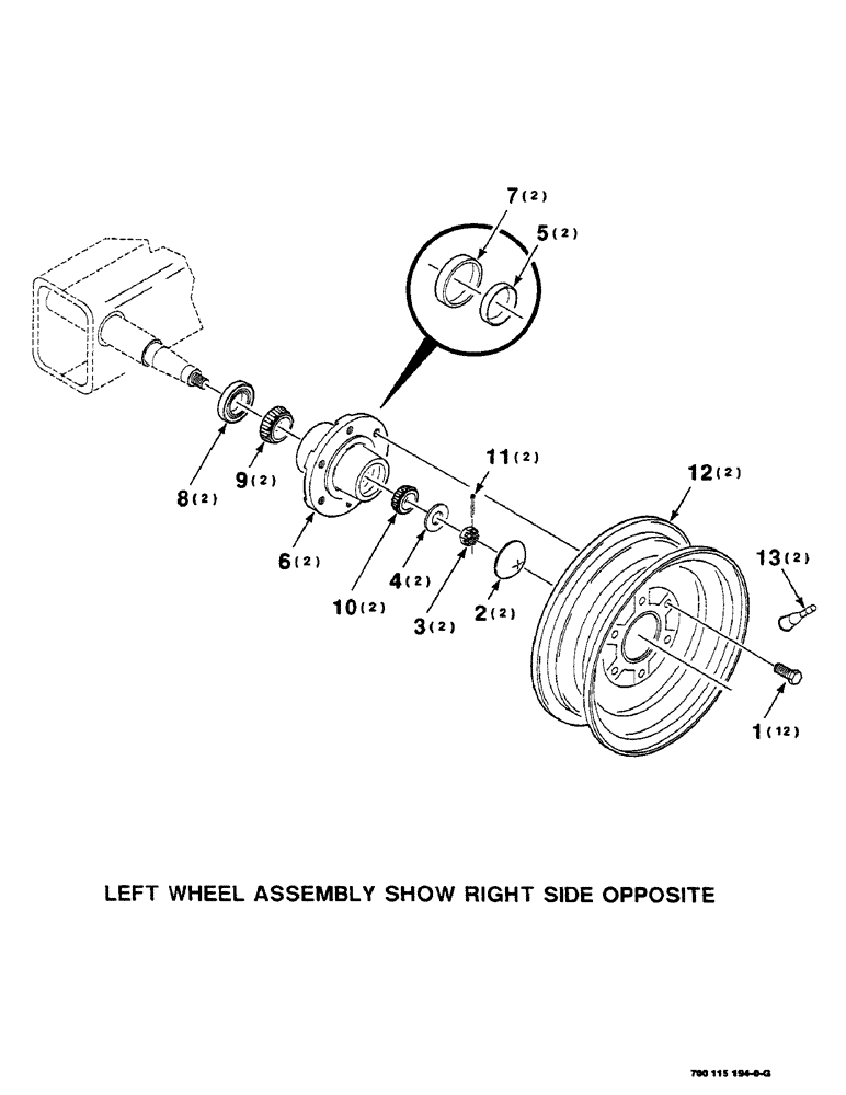 Схема запчастей Case IH SC416 - (7-46) - WHEEL AND HUB ASSEMBLY (09) - CHASSIS