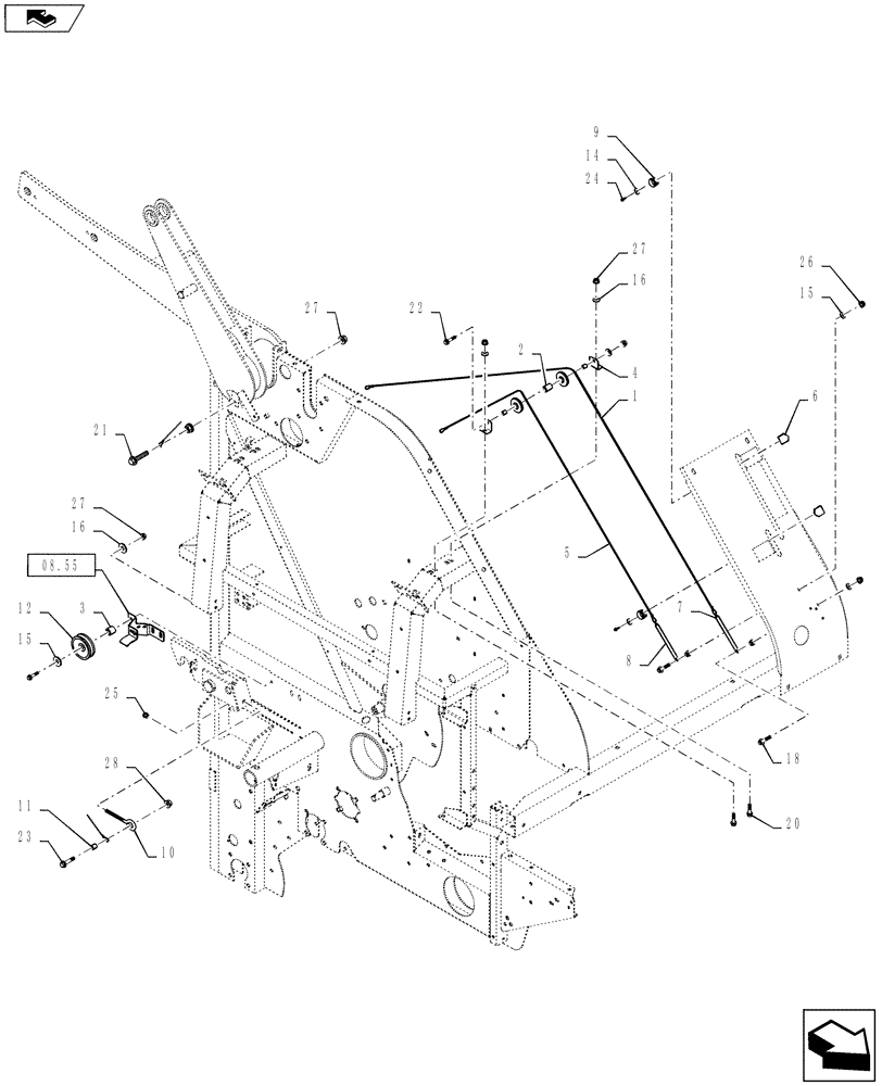 Схема запчастей Case IH RBX462 - (15.22) - BALE SIZE & TAILGATE LATCH INDICATOR (15) - KNOTTER /WRAPPER