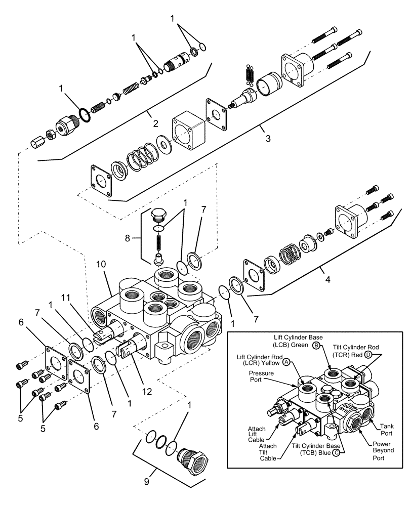 Схема запчастей Case IH LX146 - (009) - CONTROL VALVE (35) - HYDRAULIC SYSTEMS