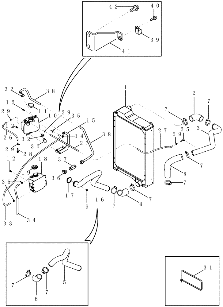 Схема запчастей Case IH MX230 - (02-03) - DEAERATION SYSTEM (02) - ENGINE