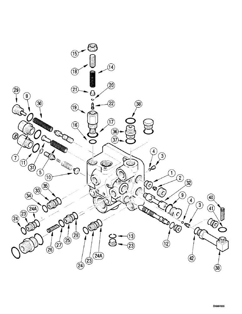 Схема запчастей Case IH 5150 - (8-022) - COMPENSATOR VALVE (08) - HYDRAULICS