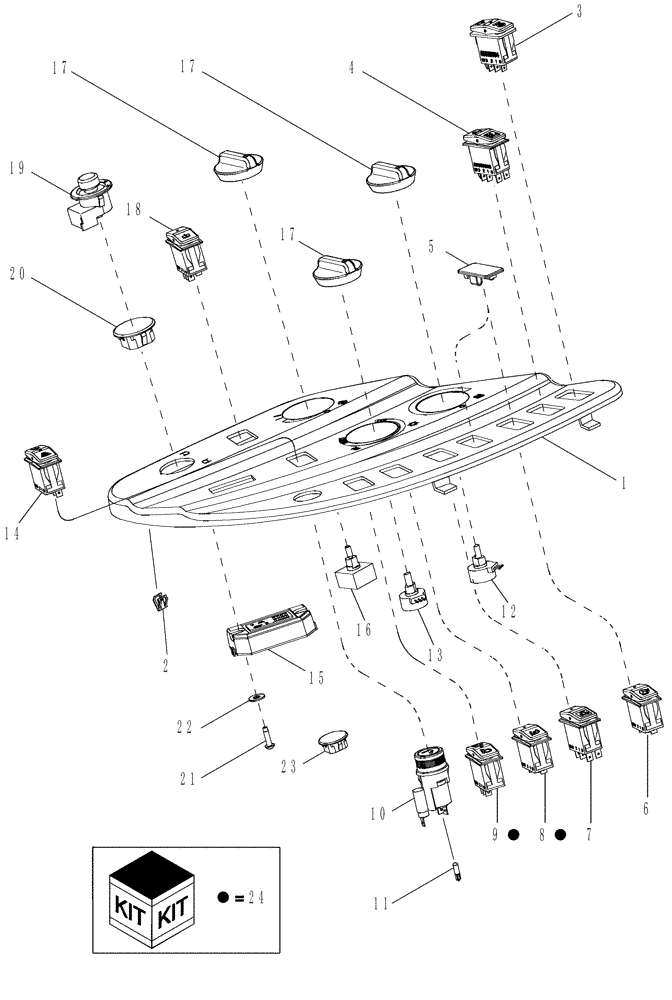 Схема запчастей Case IH MX285 - (04-17) - CONTROLS - RIGHT FENDER CONSOLE, WITH ATC (04) - ELECTRICAL SYSTEMS