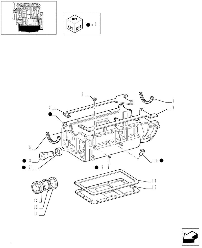 Схема запчастей Case IH JX90 - (0.04.2/01[01]) - OIL PAN (01) - ENGINE