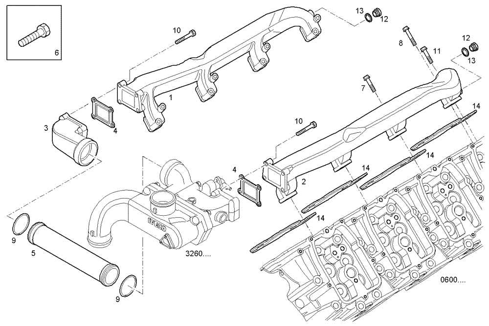 Схема запчастей Case IH FVAE2884X B200 - (3230.040) - WATER PIPE water manifold 