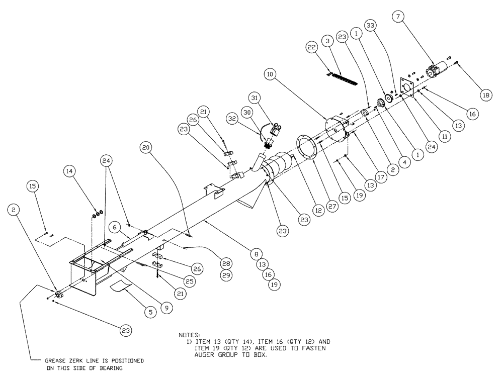 Схема запчастей Case IH 810 - (01-001) - 8" AUGER GROUP Basic Unit