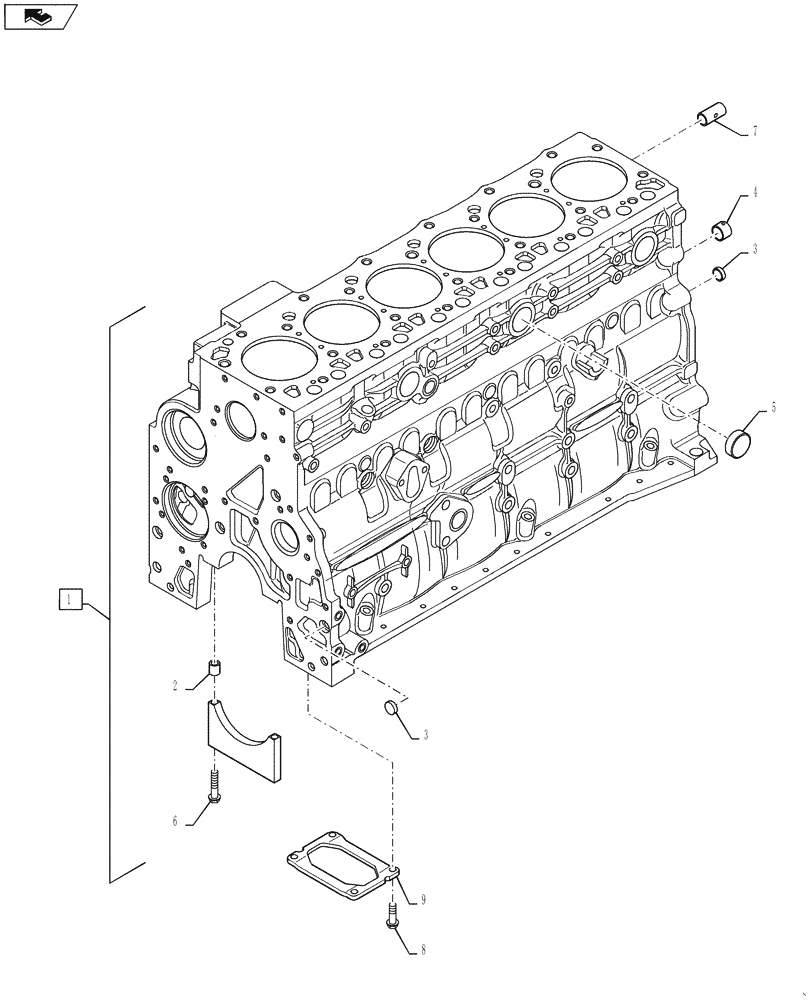 Схема запчастей Case IH 3330 - (10.001.02) - ENGINE CYLINDER BLOCK (10) - ENGINE