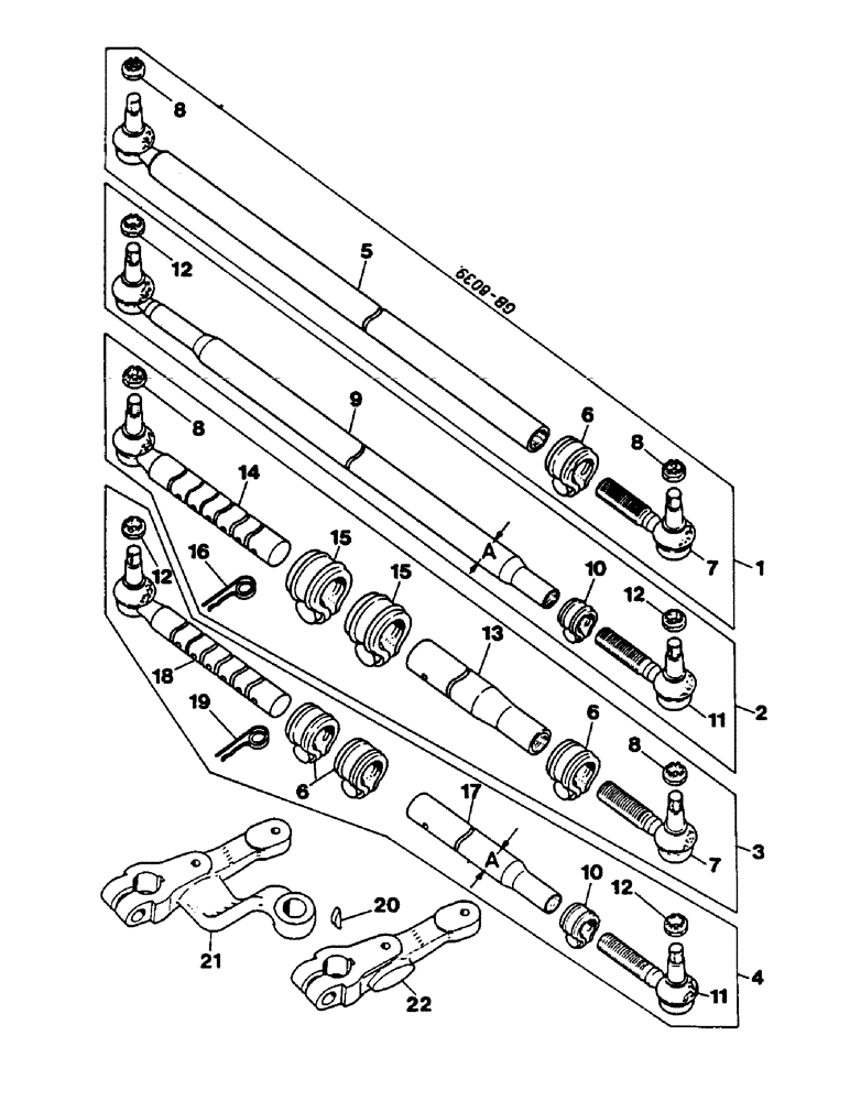 Схема запчастей Case IH 744 - (3H08) - ROD, TIE, MECHANICAL STEERING Suspension