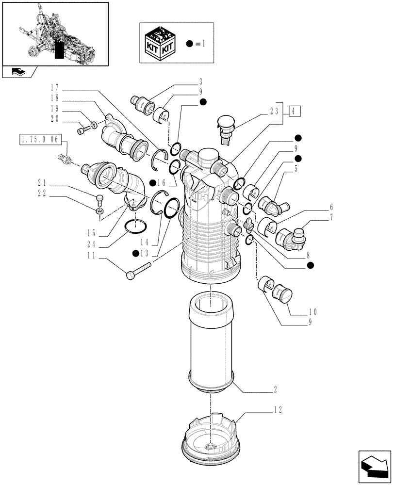 Схема запчастей Case IH PUMA 195 - (1.32.8[02]) - HYDRAULIC PUMP - OIL FILTER - C6475 (03) - TRANSMISSION