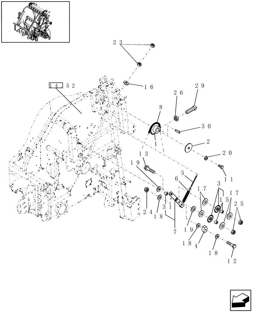 Схема запчастей Case IH RBX453 - (12.12) - APRON DRIVE, EUROPE & R.O.W. (12) - MAIN FRAME