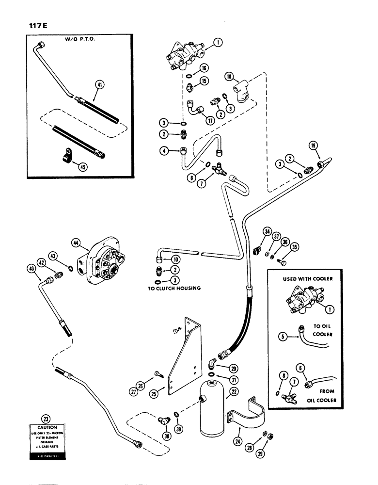 Схема запчастей Case IH 770 - (117E) - HYDROSTATIC STEERING SYSTEM, WITH HYDRAULIC BRAKES, MECHANICAL SHIFT, USED PRIOR TO TRAC. SER. NO. 8 (05) - STEERING