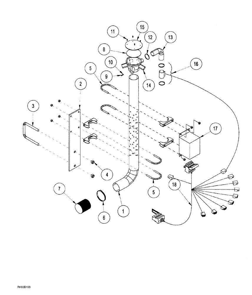 Схема запчастей Case IH AFS - (02-38) - RUN BLOCKAGE (55) - ELECTRICAL SYSTEMS