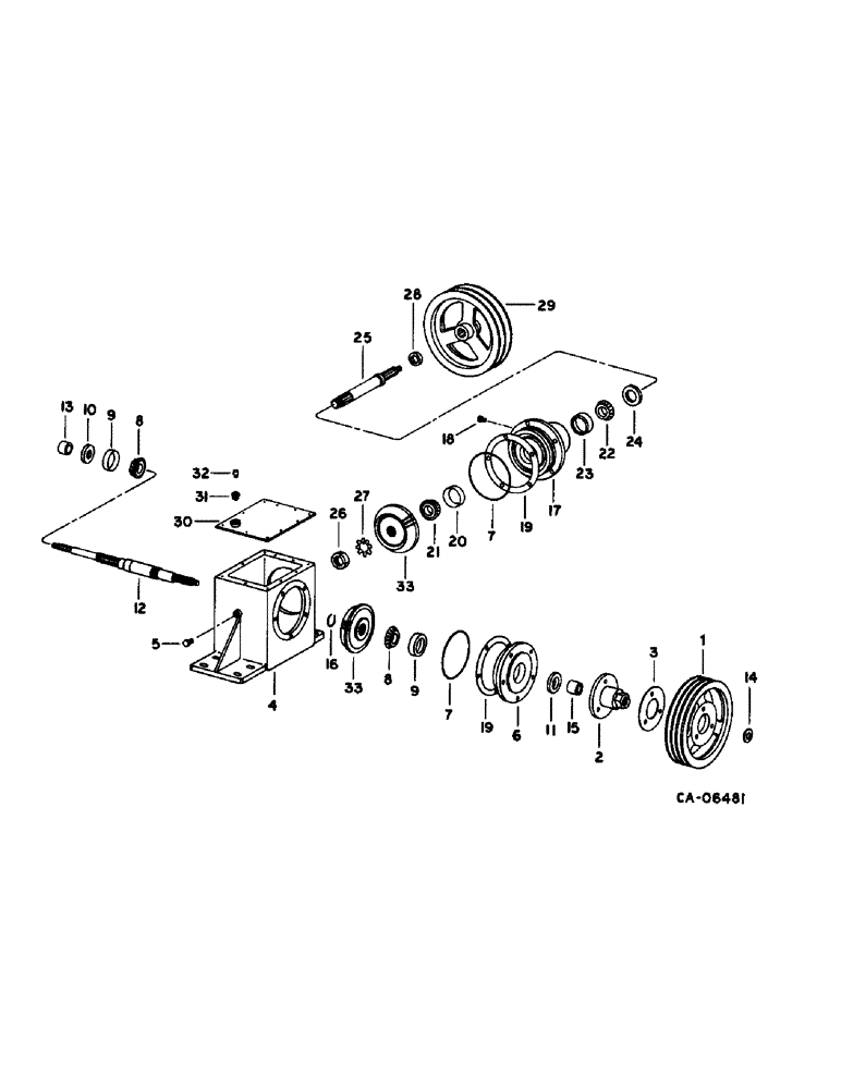 Схема запчастей Case IH 1470 - (07-22) - DRIVE TRAIN, STRAW CHOPPER GEAR CASE, SEPARATOR DRIVE Drive Train