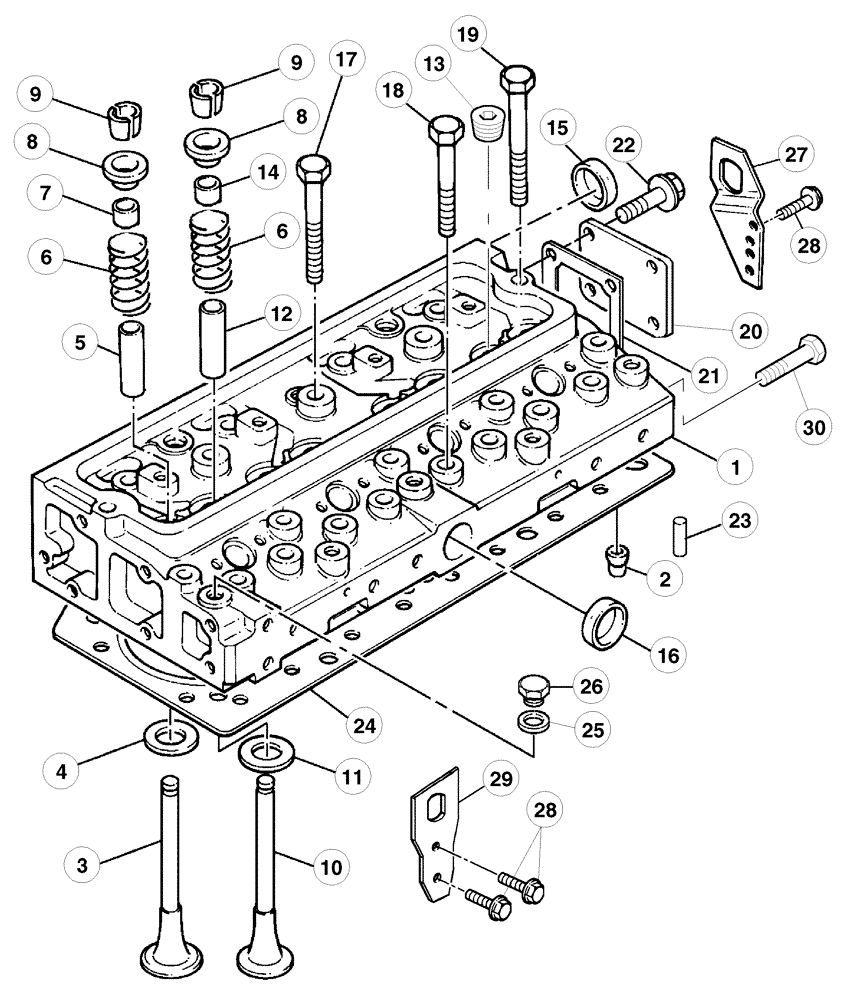 Схема запчастей Case IH C70 - (02-29) - CYLINDER HEAD (02) - ENGINE