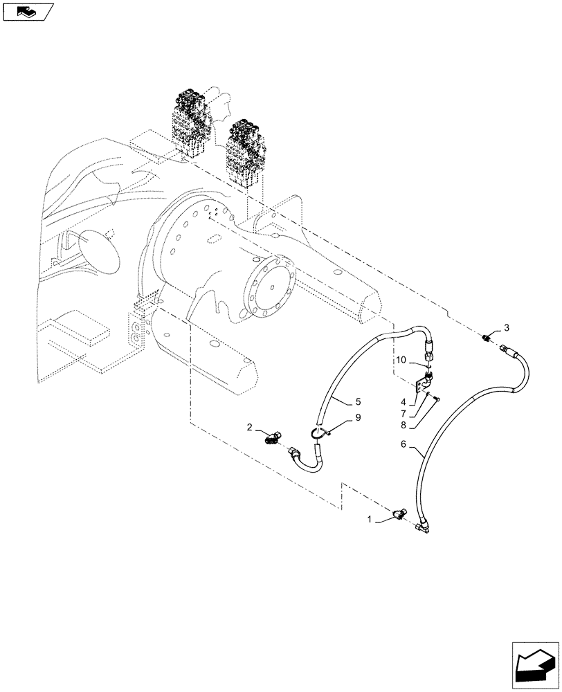 Схема запчастей Case IH QUADTRAC 600 - (14.100.05) - LUBE - PTO TRANSFER CASE - 500 & 600 SERIES AXLES - QUADTRAC (14) - MAIN GEARBOX & DRIVE