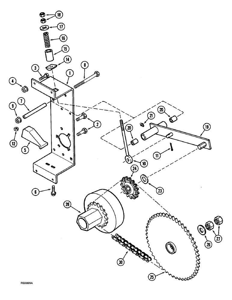 Схема запчастей Case IH 1015 - (9-24) - AUGER DRIVE (58) - ATTACHMENTS/HEADERS