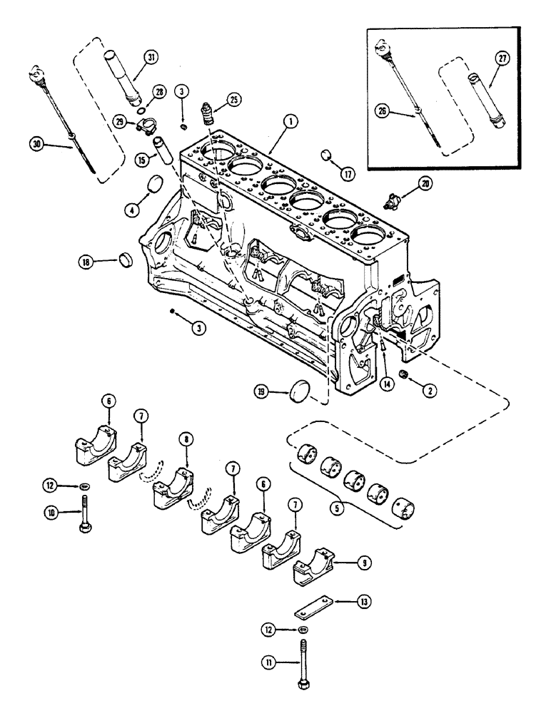 Схема запчастей Case IH 2390 - (2-40) - CYLINDER BLOCK, 504BDT, DIESEL ENGINE (02) - ENGINE