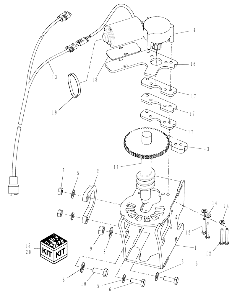 Схема запчастей Case IH AFX8010 - (K.40.C.82[02]) - MOTOR, CONCAVE ADJUSMENT - PIN HAJ105201 AND AFTER K - Crop Processing