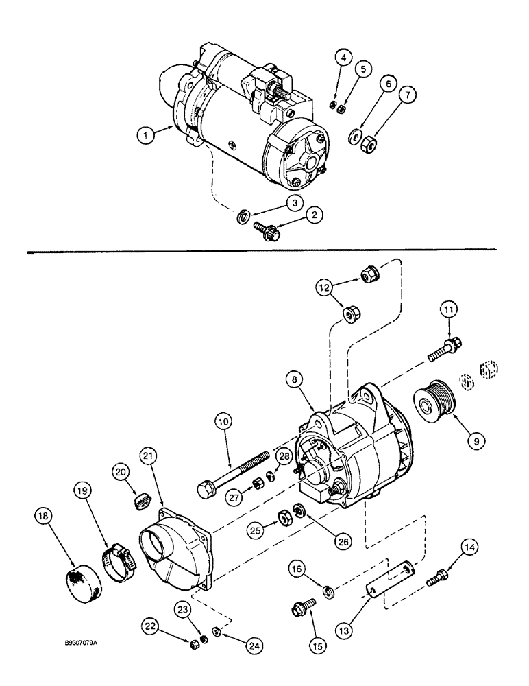 Схема запчастей Case IH 1666 - (4-44) - STARTER AND ALTERNATOR MOUNTING (06) - ELECTRICAL