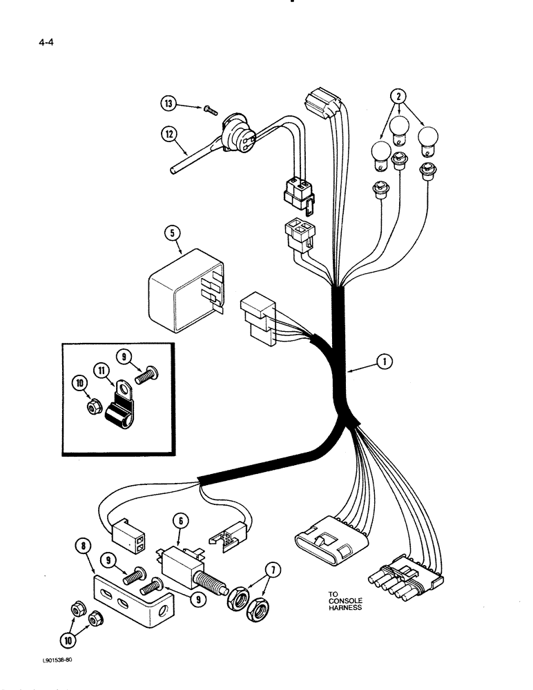 Схема запчастей Case IH 1620 - (4-04) - STEERING COLUMN HARNESS (06) - ELECTRICAL