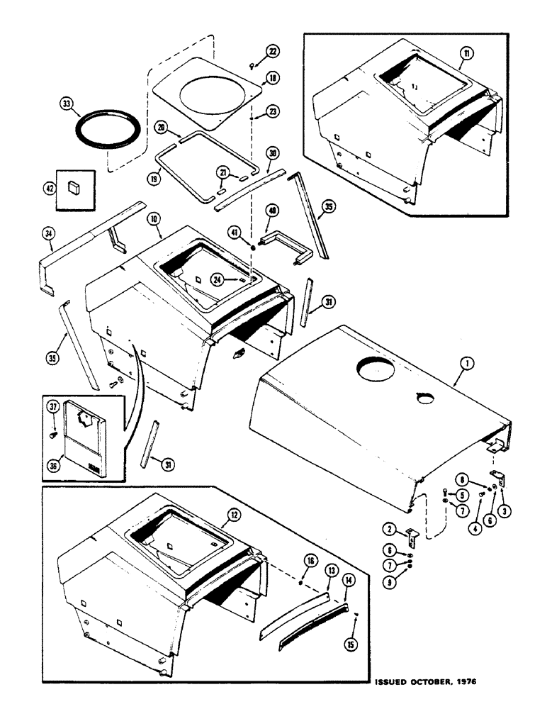 Схема запчастей Case IH 1175 - (196) - HOOD (09) - CHASSIS