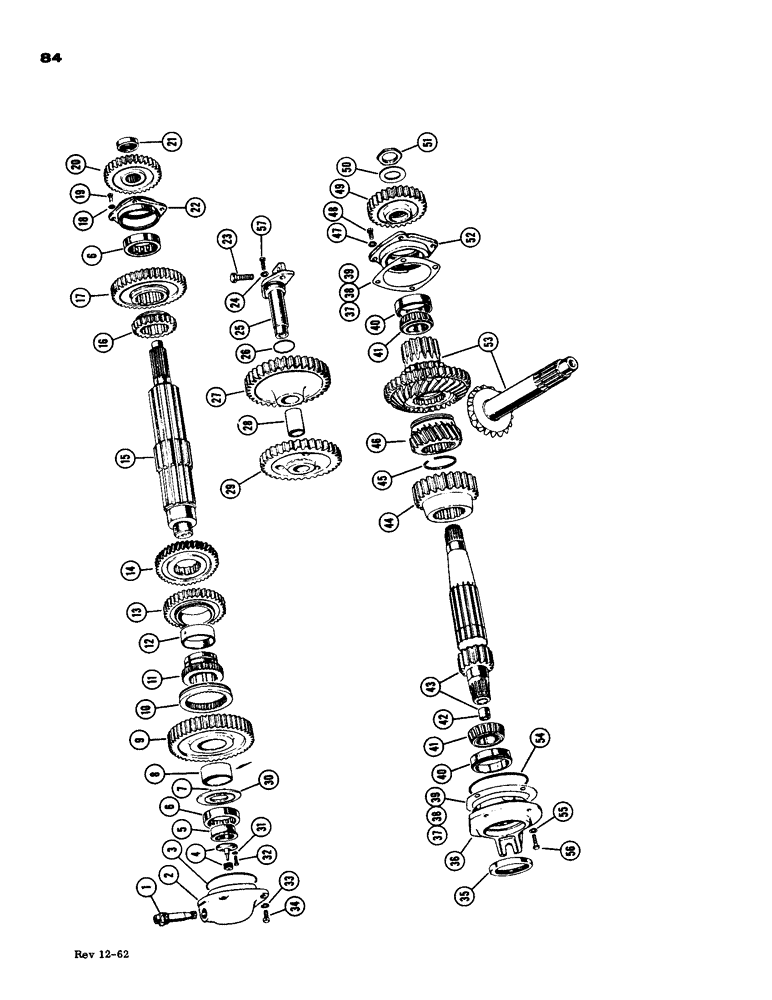 Схема запчастей Case IH 930-SERIES - (084) - TRANSMISSION GEAR TRAIN ASSEMBLY (06) - POWER TRAIN