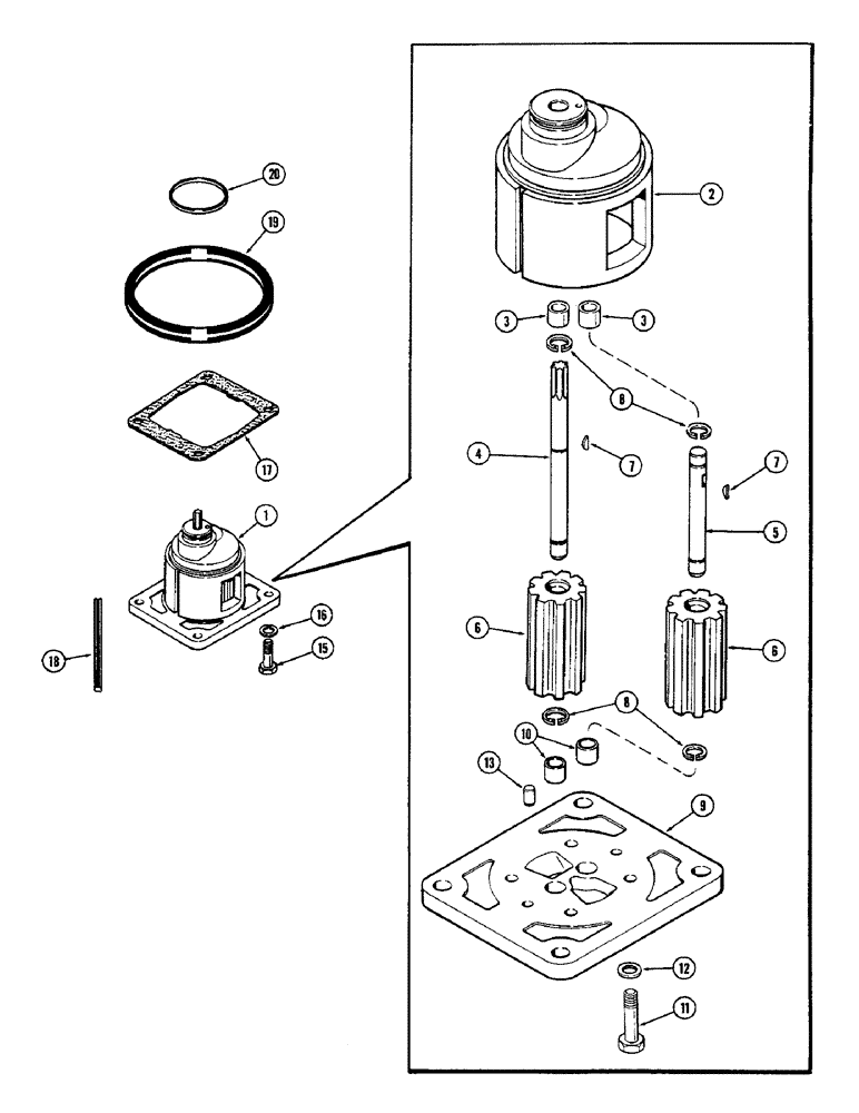 Схема запчастей Case IH 1370 - (177A) - HYDRAULICS, A64092 HYDRAULIC OIL CHARGING PUMP ASSEMBLY (08) - HYDRAULICS