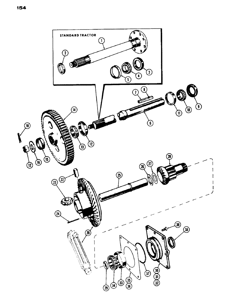 Схема запчастей Case IH 530 - (154) - DIFFERENTIAL AND FINAL DRIVE (06) - POWER TRAIN