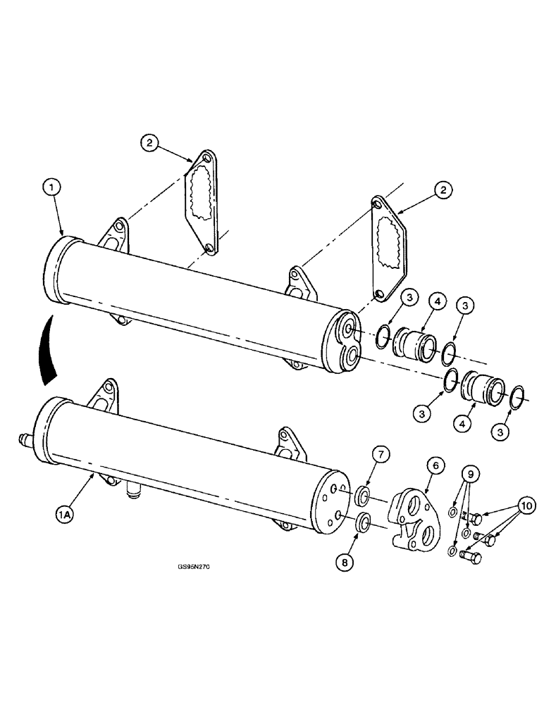 Схема запчастей Case IH D-414 - (9C-72) - OIL COOLER AND CONNECTIONS 