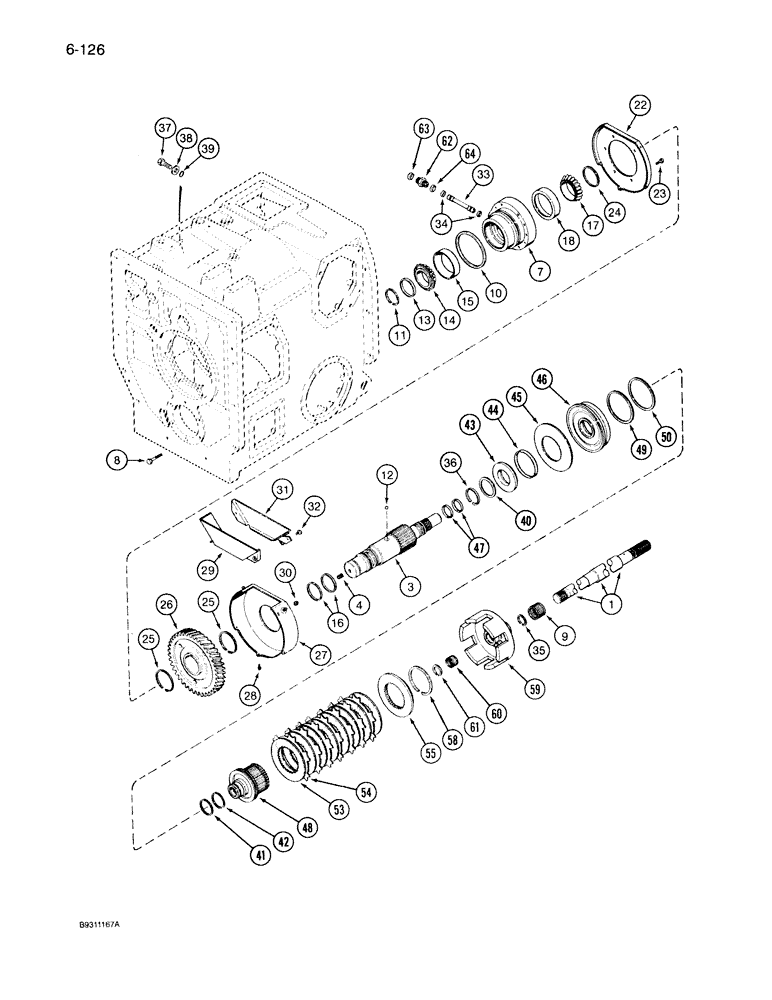 Схема запчастей Case IH 7140 - (6-126) - MECHANICAL FRONT DRIVE (06) - POWER TRAIN