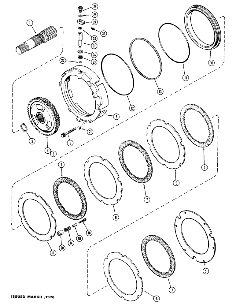 Схема запчастей Case IH 1570 - (126) - DIFFERENTIAL BRAKE MECHANISM (06) - POWER TRAIN