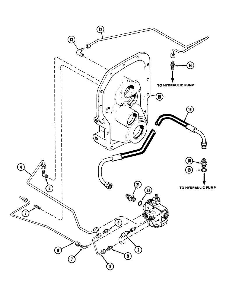 Схема запчастей Case IH 2090 - (8-352) - HYDRAULICS, PTO TUBES AND FITTINGS (08) - HYDRAULICS