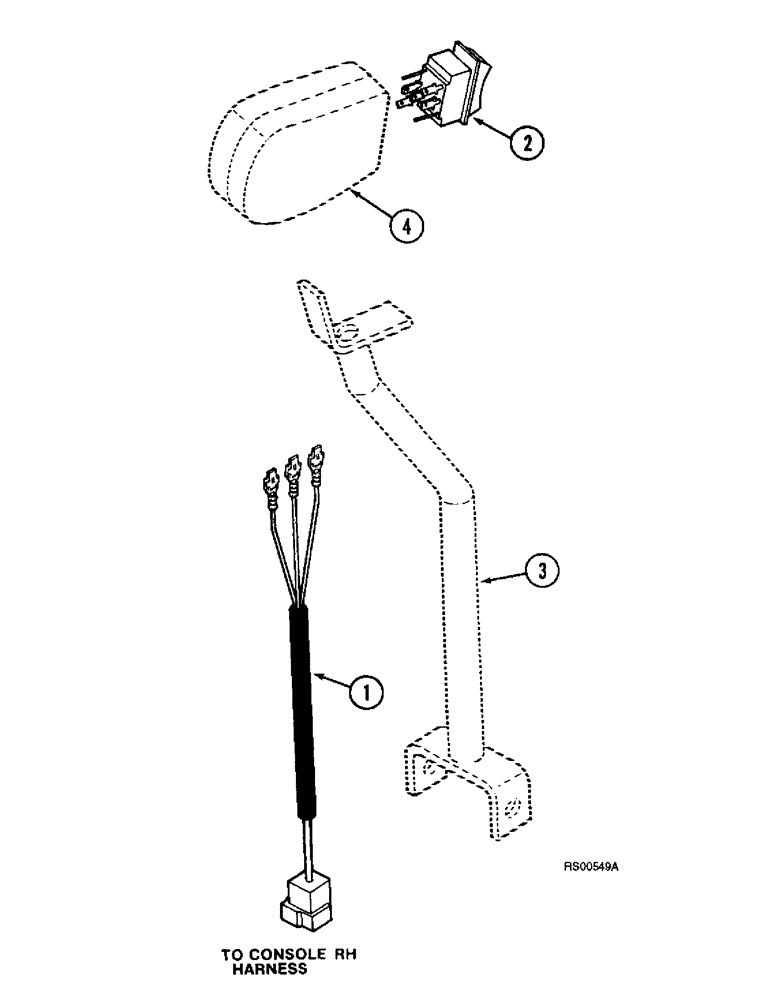 Схема запчастей Case IH 1680 - (4-26) - HEADER LIFT HANDLE HARNESS (06) - ELECTRICAL