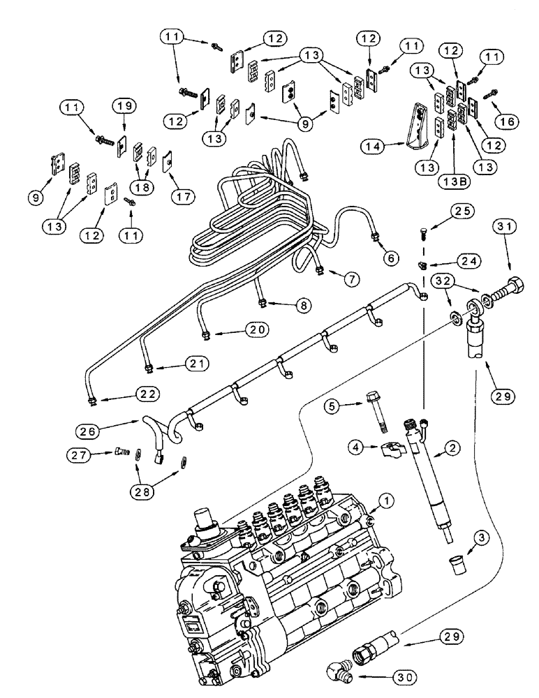 Схема запчастей Case IH 8910 - (3-002) - FUEL INJECTION SYSTEM, 6T-830 EMISSIONS CERTIFIED ENGINE (03) - FUEL SYSTEM