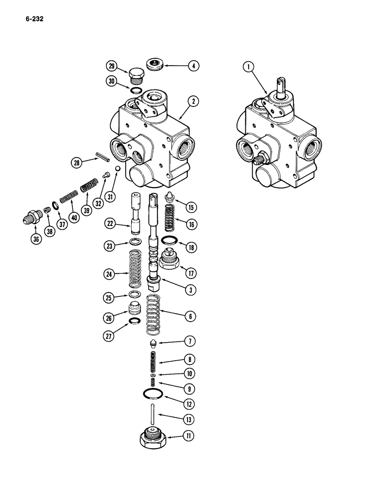 Схема запчастей Case IH 2094 - (6-232) - VALVE ASSEMBLY, PTO AND CLUTCH CONTROL (06) - POWER TRAIN