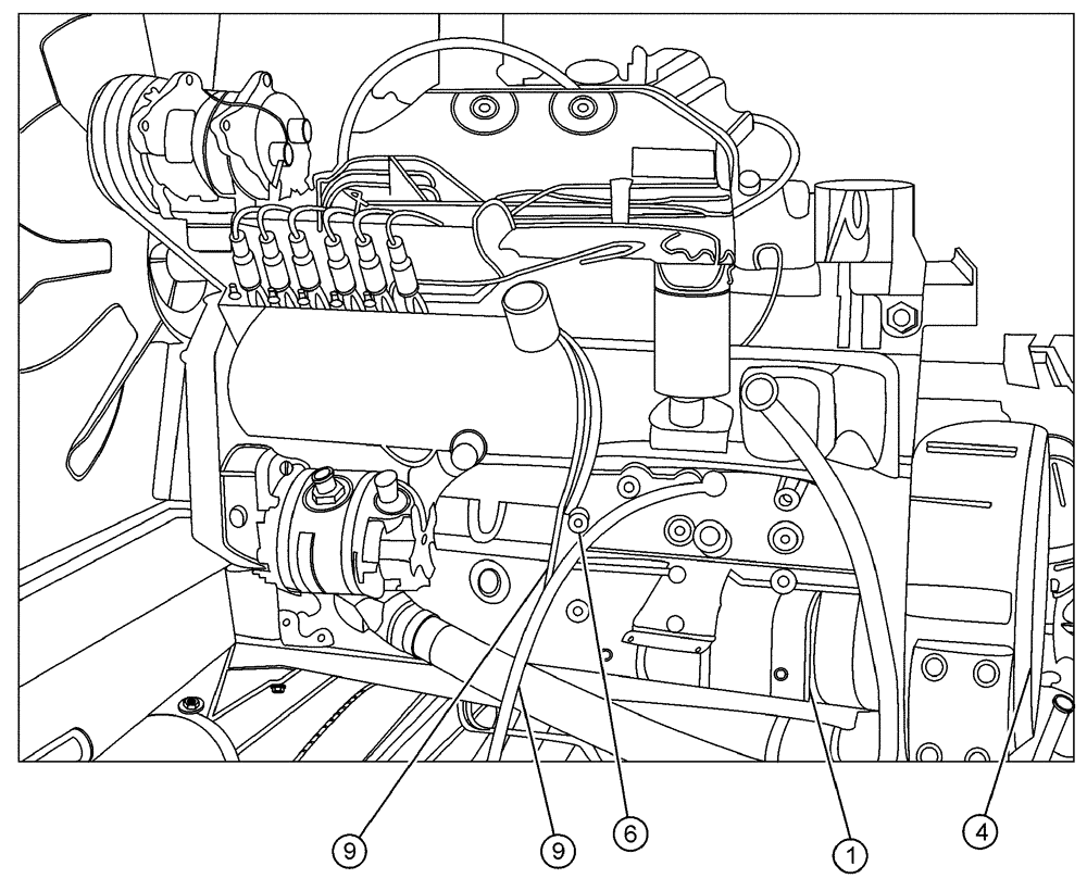 Схема запчастей Case IH 3210 - (03-001[01]) - ENGINE GROUP (01) - ENGINE