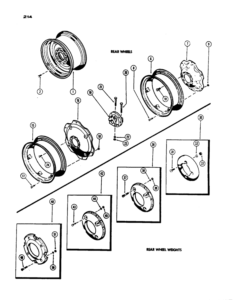 Схема запчастей Case IH 530 - (214) - REAR WHEELS, VARIOUS TYPES, PRIOR TO S/N 8262800 (06) - POWER TRAIN